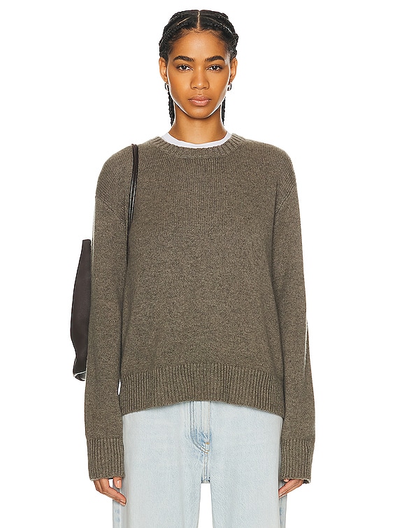 Light Grey Melange Merino Crewneck Sweater