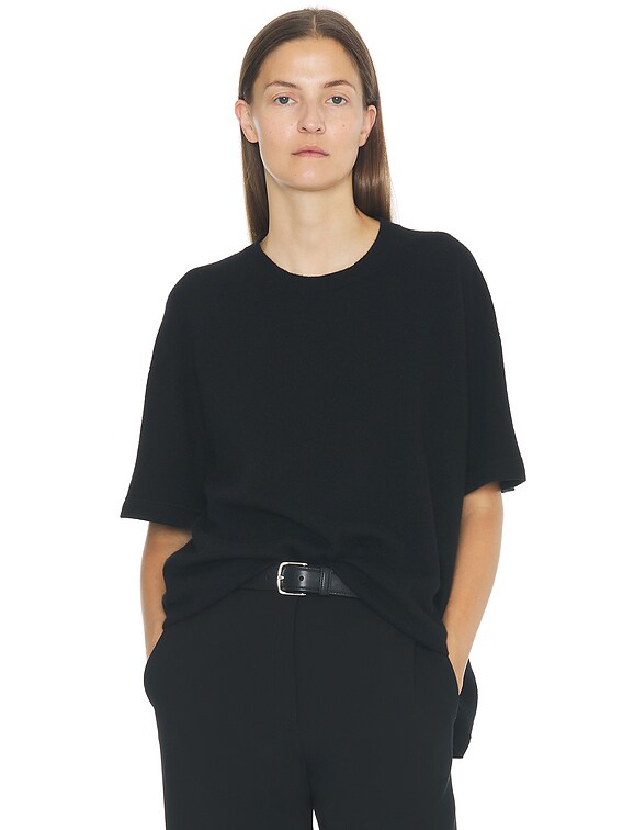 THE ROW】オーガニックコットンCHIARA TOP 半袖T ブラック ザロウ