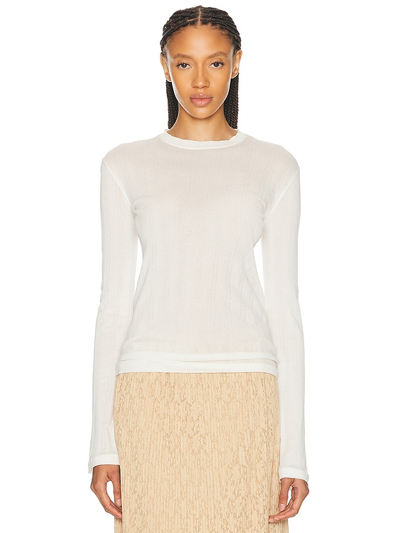 The Row Dantea Top in Ivory | FWRD The Row Dantea Top in Ivory | FWRD
