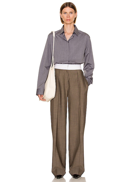 The Row Big Sisea Shirt in Grey | FWRD The Row Big Sisea Shirt in Grey | FWRD