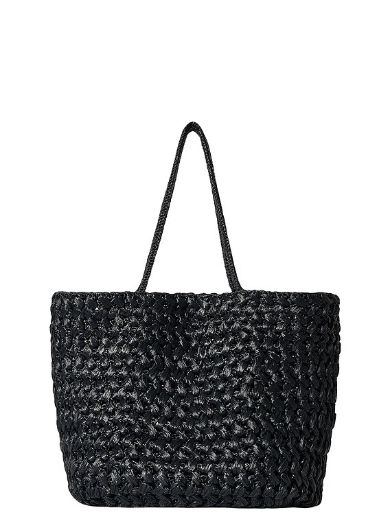 THE ROW Estelle ラフィアバッグ カゴバッグ The Row Estelle Two Raffia Large Bag in Black ANS | FWRD