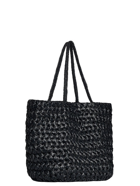 The Row Estelle Two Raffia Large Bag in Black ANS | FWRD