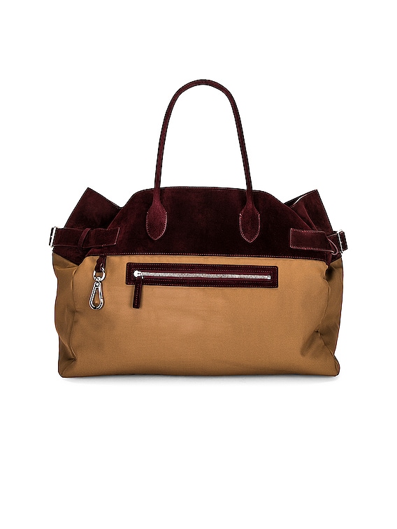 The Row Margaux 17 Inside Out Top Handle Bag in Taupe & Port PLD