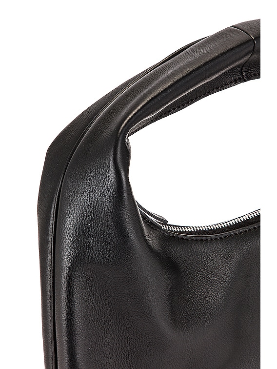 The Row Small Everyday Grain Leather Shoulder Bag in Black