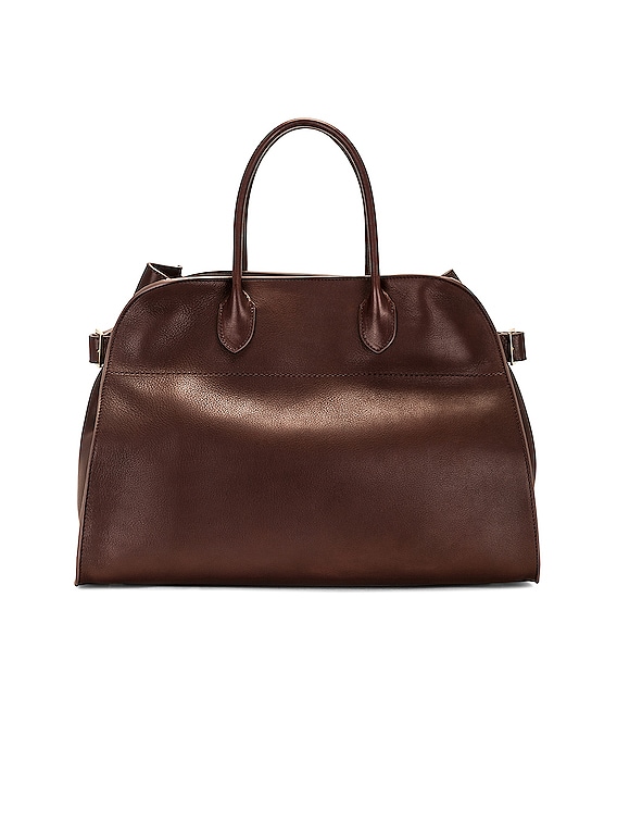 The Row Soft Margaux 15 Top Handle Bag in Burgundy | FWRD