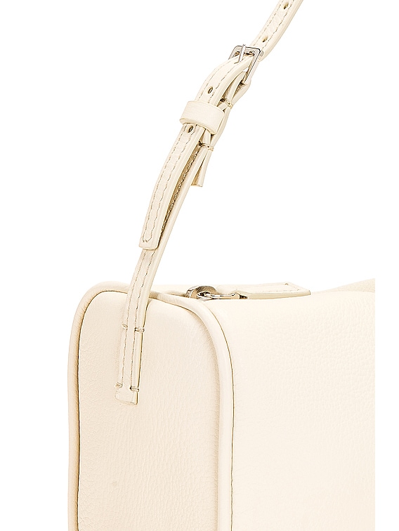 90 S Leather Shoulder Bag in White - The Row