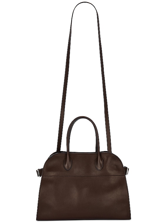 The Row, Soft Margaux 12 dark brown leather bag