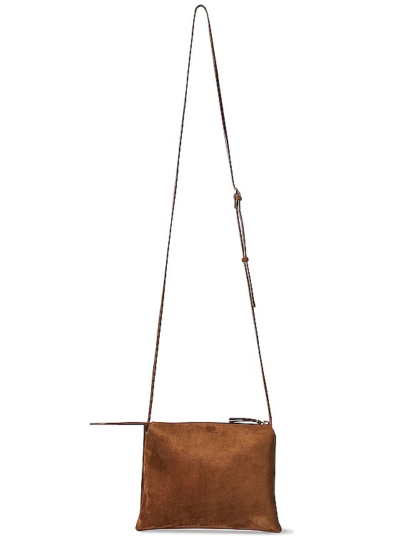 The Row Nu Mini Twin Suede Crossbody Bag