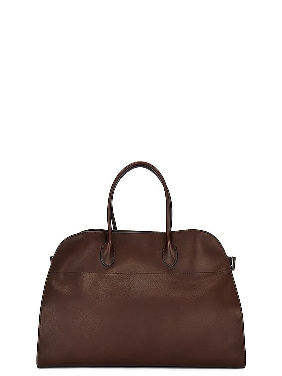 Soft Margaux 17 Leather Tote Bag in Brown - The Row