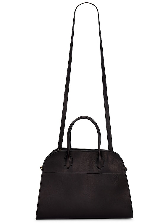 The Row - Soft Margaux 12 Deep Brown Leather Top Handle Bag