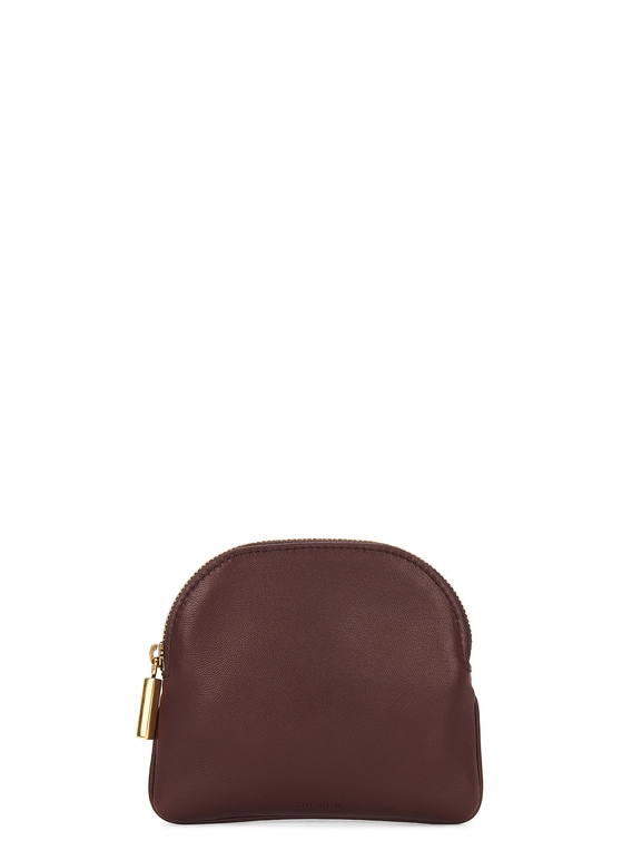 THE ROW EW CIRCLE POUCH （ダークブラウン） The Row EW Circle Pouch in Black ANG | FWRD