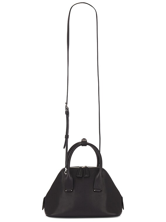 The Row Mini Devon Saddle Leather Bag in Black PLD | FWRD