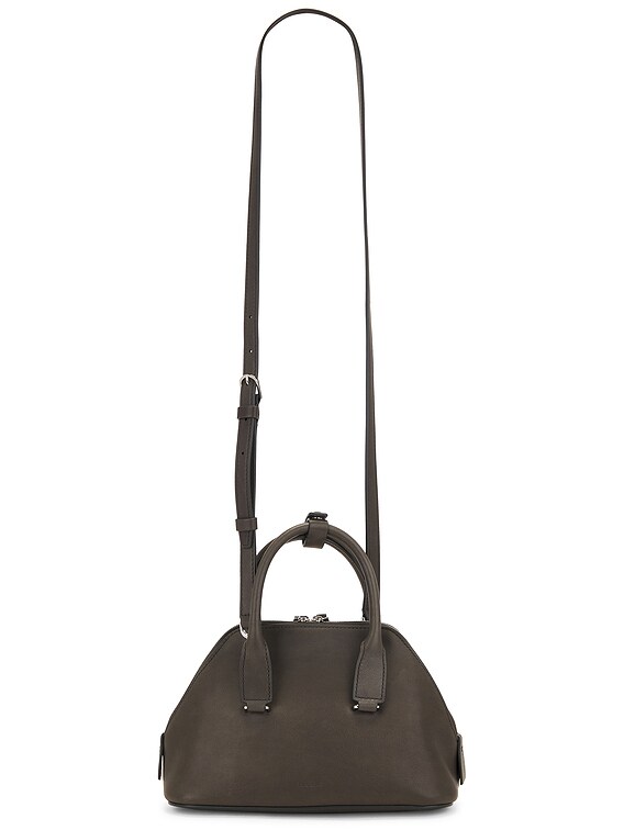 The Row Mini Devon Saddle Leather Bag in Koala Grey PLD | FWRD