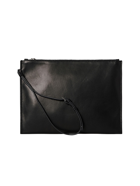 大人の輝き増す ★ THE ROW Wrislet leather pouch Wristlet Pouch Brown in Leather – The Row