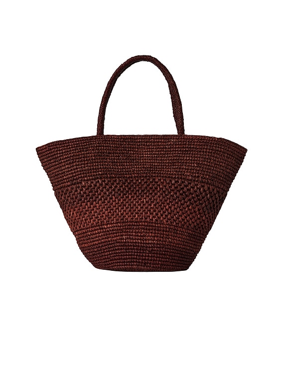 THE ROW Emilie ラフィア バスケットバッグ モカアンス The Row Emilie Bag in Mocha ANS | FWRD