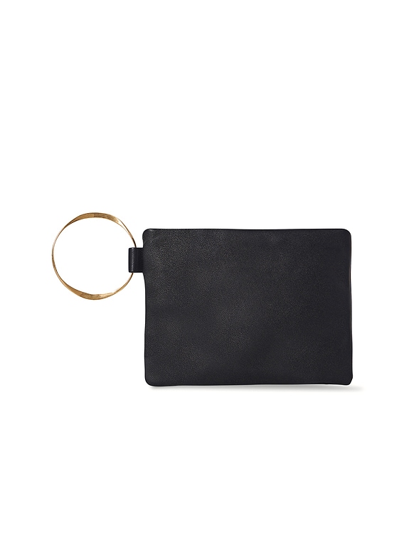 ★国内発送★【THE ROW】Square Bracelet Clutch Square Bracelet leather clutch in brown - The Row | Mytheresa
