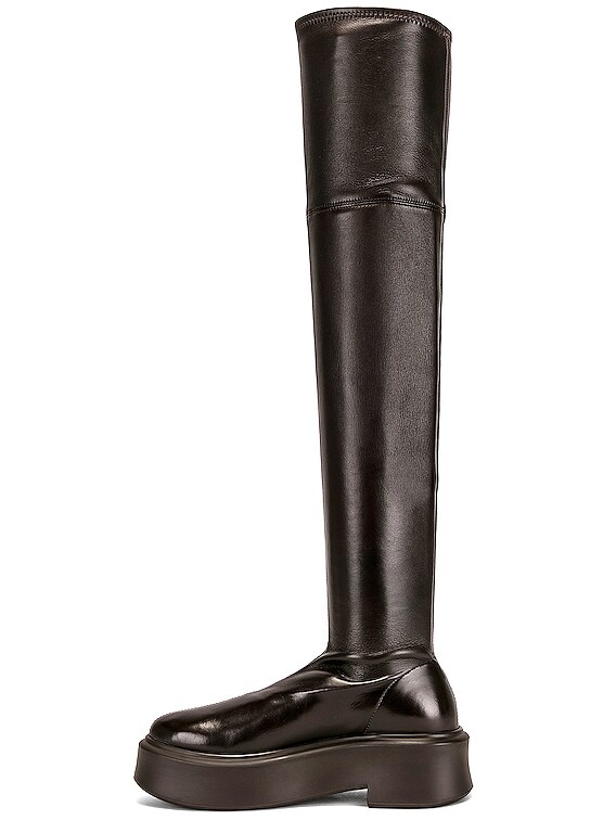 The Row Stretch Zip Boots in Espresso | FWRD
