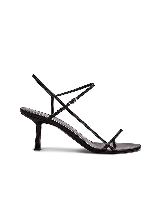 The Row Bare Leather Sandals in Black Womens Heels The Row Heels Metallic 