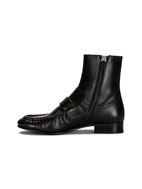 The Row Mid Loafer Boot in Black | FWRD