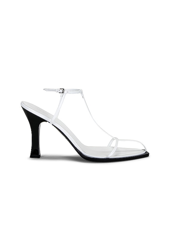 The Row T Bar Heel Sandals in Optic White FWRD