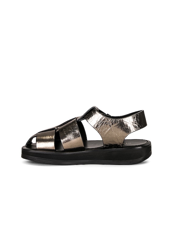 The Row Fisherman Flat Sandals in Metal | FWRD