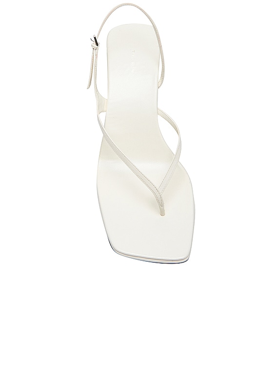 極美品 THE ROW CONSTANCE SANDAL 38.5 オフホワイト The Row Constance Leather Sandals in Bianco | FWRD