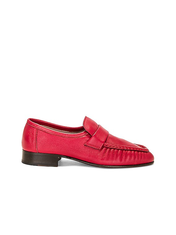 The Row Soft Loafer in Cardinal Red FWRD