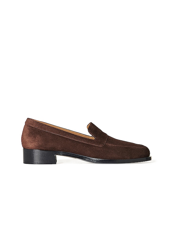 The Row Garcon Suede Loafers in Mocha FWRD