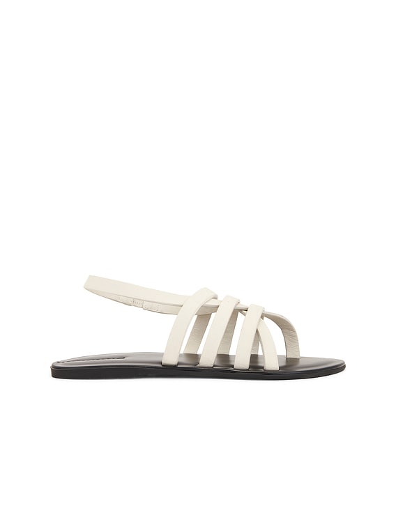 The Row Line Sandal in Greige & Black | FWRD