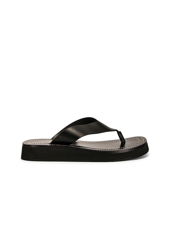 The Row Ginza Thong Sandal in Black | FWRD
