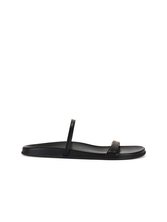 The Row Hugh Thin Strap Slide in Black | FWRD