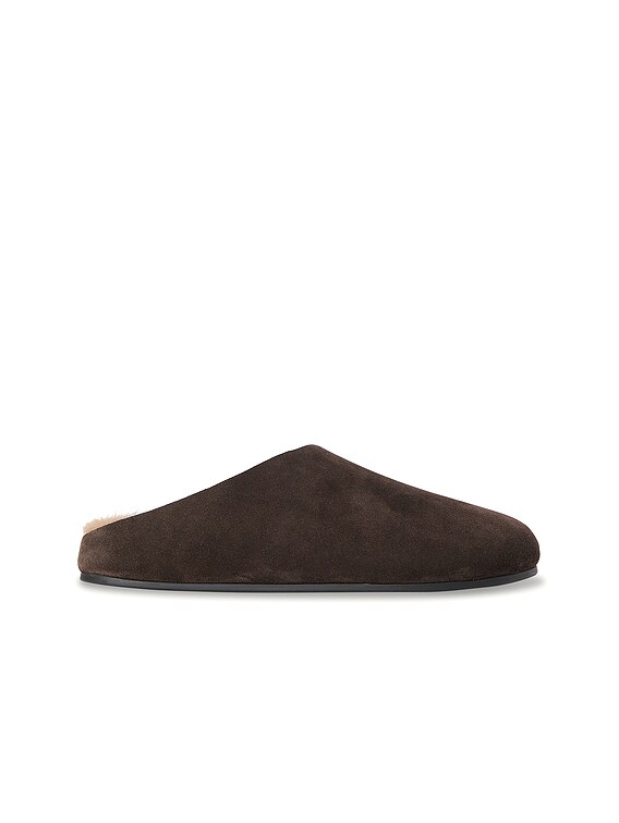 The Row Hudson Slide in Lacquer Brown | FWRD