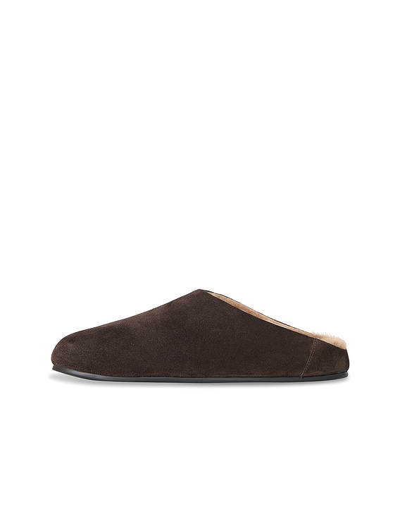 The Row Hudson Slide in Lacquer Brown | FWRD