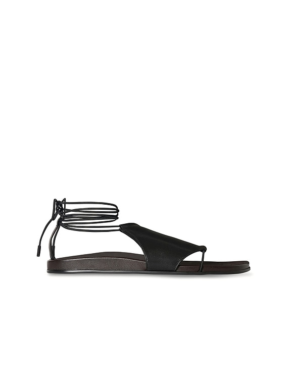 The Row Vivienne Lace Up Sandal in Black | FWRD