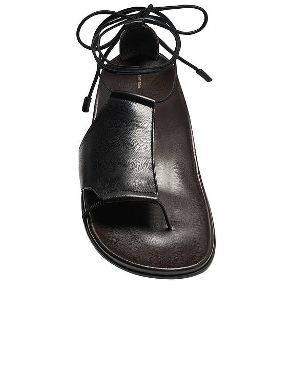 The Row Vivienne Lace Up Sandal in Black | FWRD