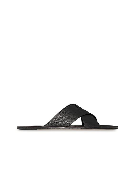 PELLICO CROSS SANDAL ブラック The Row Malick Cross Slide in Black | FWRD