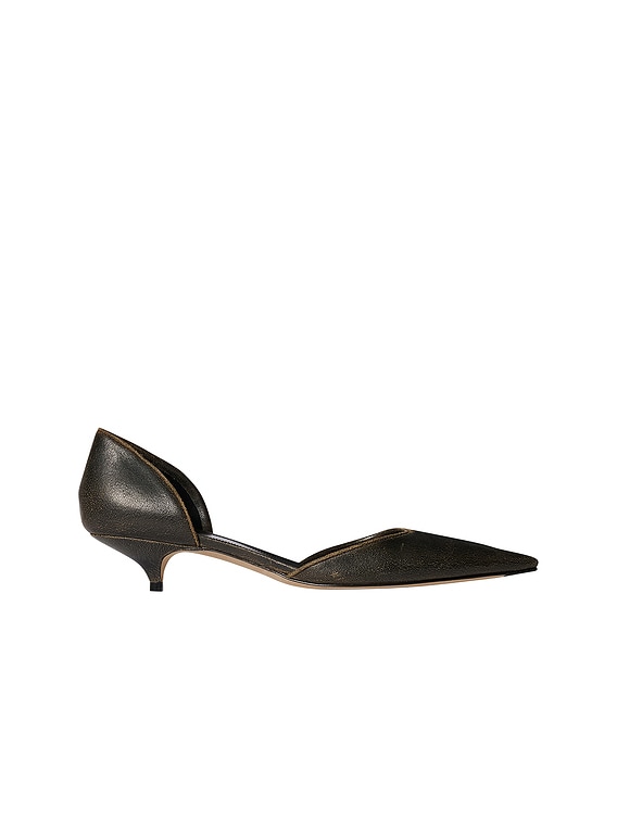The Row Liisa D'Orsay Pump in Dark Brown | FWRD