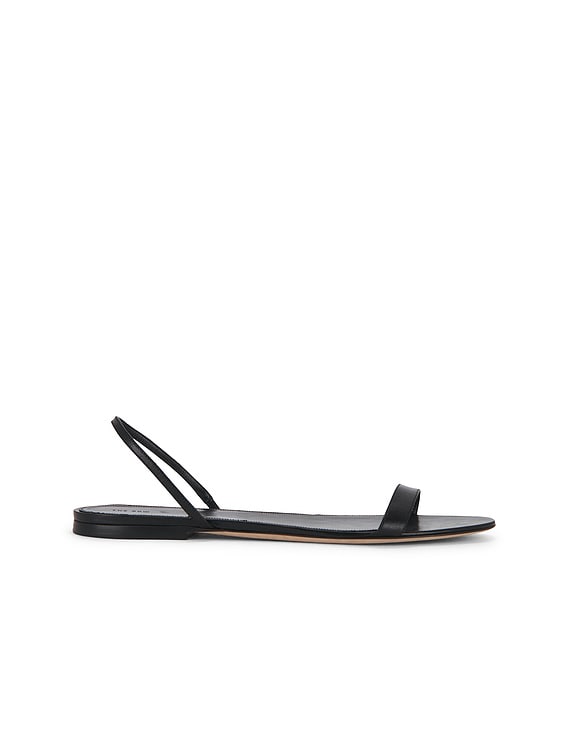The Row Ella Flat Sandal in Black | FWRD