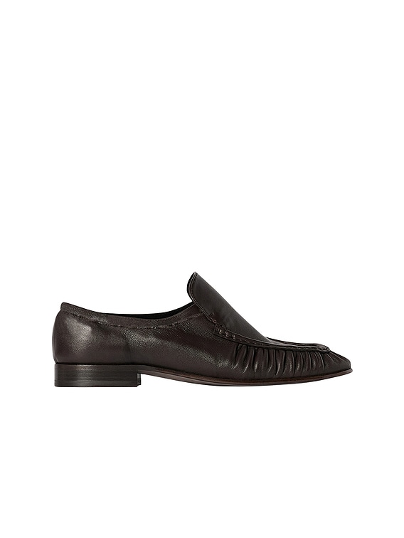 The Row Soft Moccasin Two in Lacquer Brown | FWRD