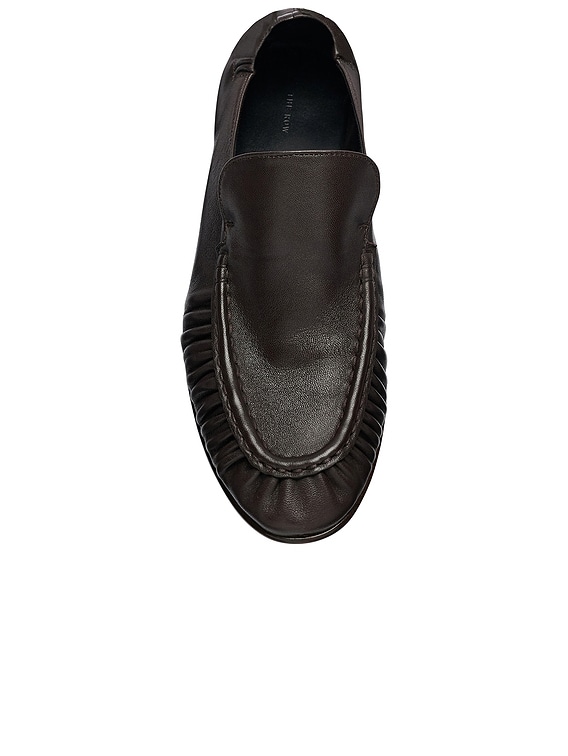 The Row Soft Moccasin Two in Lacquer Brown | FWRD
