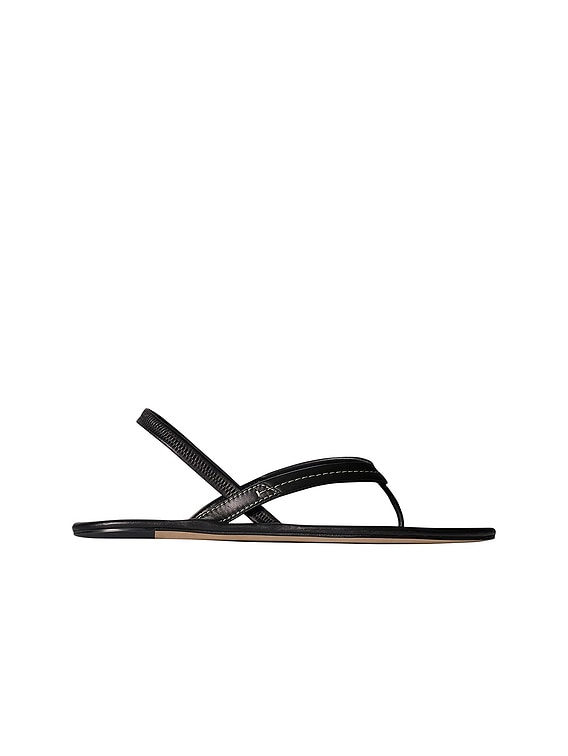 The Row Malick Sandal Two in Black | FWRD