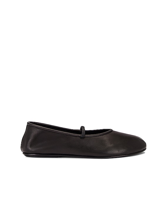 The Row Elastic Ballet Flats in Black FWRD