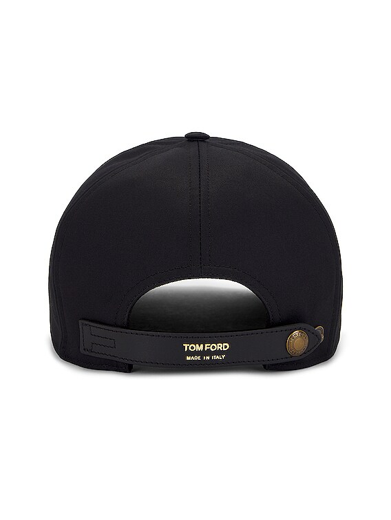 TOM FORD TFゴールドロゴ付きベースボールキャップ黒 Tom Ford - Embellished cotton cap TOM FORD