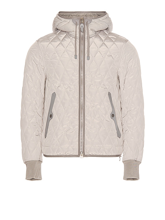 TOM FORD Micro Ottoman Quilted Hoodie in Grey | FWRD
