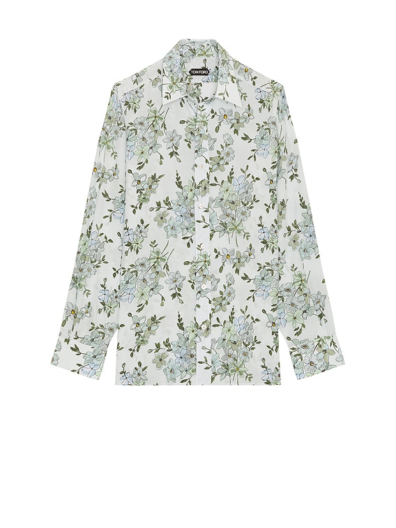 TOM FORD Saint Tropez Printed Floral Slim Fit Shirt in Combo