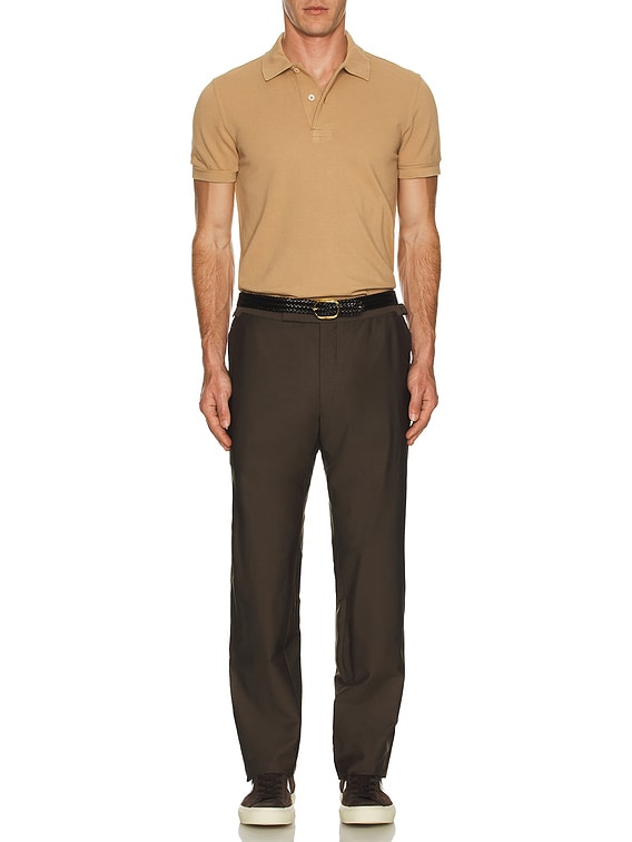 専用 TOM FORD トムフォード / GARMENT DYED POLO TOM FORD - Slim-Fit Garment-Dyed Cotton-Piqué Polo Shirt - Brown