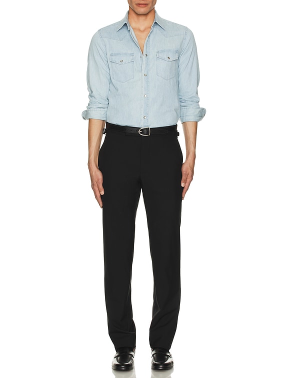 TOM FORD Denim Western Shirt in Pale Blue Denim | FWRD