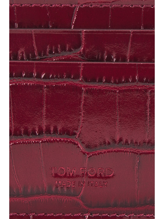 TOM FORD Shiny Printed Croc Exotic Line Classic Card Holder in