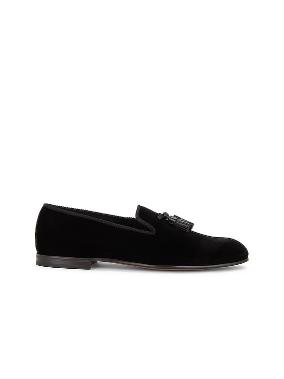 Tom Ford Black Velvet Tassel Loafers 20936890_51604146_322.jpg main image 2