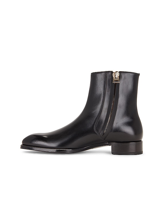 【関税&送料込】Tom Ford Leather Ankle Boots 100% AUTHENTIC NEW TOM FORD FRONT ZIP LEATHER ANKLE BOOT 36